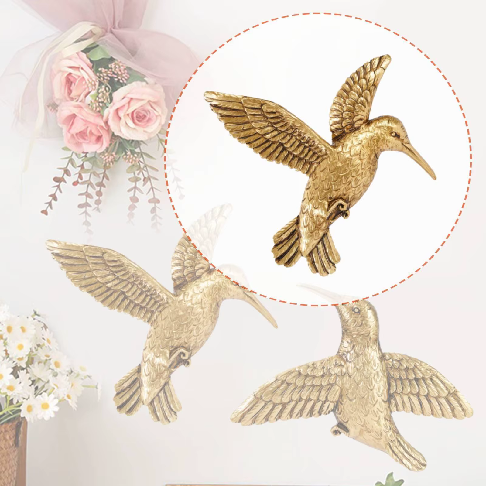 Adorno de pared con pájaros de resina: decoración elegante - imagen 4