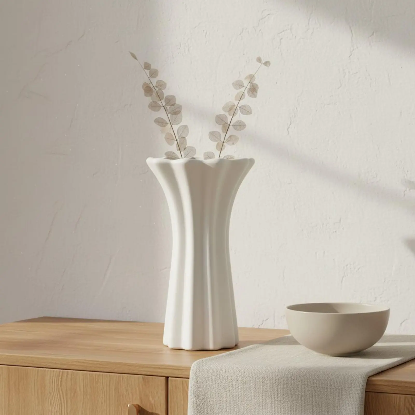 Jarrón decorativo para flores diseño nórdico resistente de cerámica imitación - imagen 3