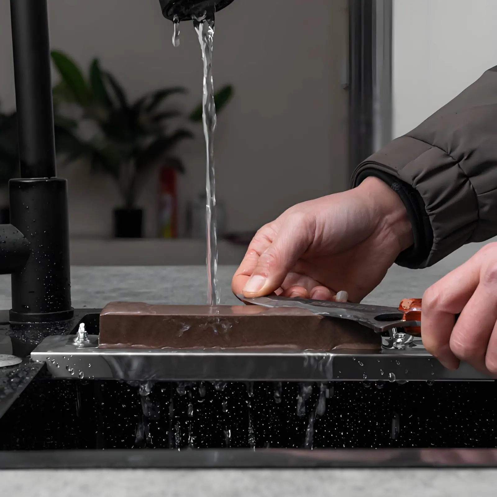 Soporte ajustable piedra de afilar, puente resistente para tijeras - imagen 3
