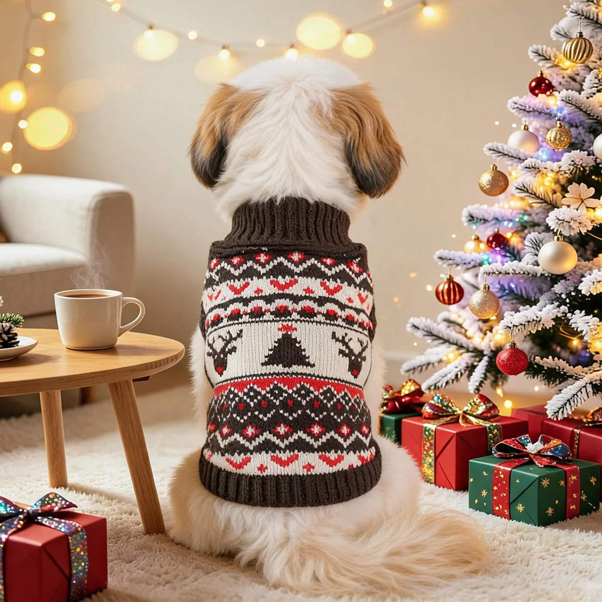 Suéter a Rayas Cuello Alto para Gatos y Perros Pequeños – Otoño e Invierno - imagen 4