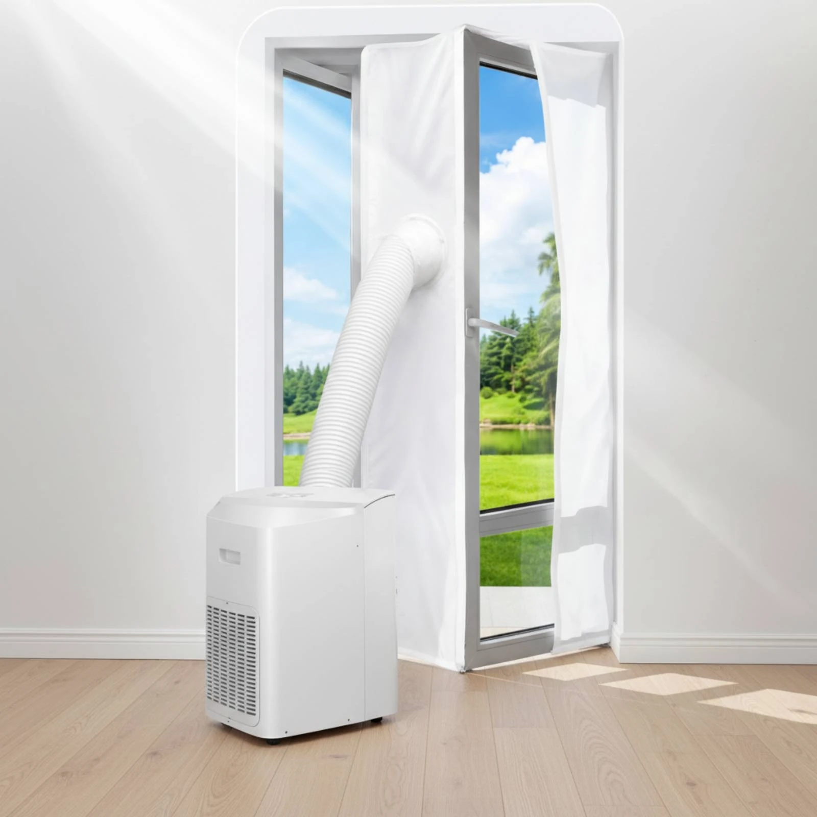 Panel sellado ventana para aire acondicionado portátil – Kit universal ajustable - imagen 2