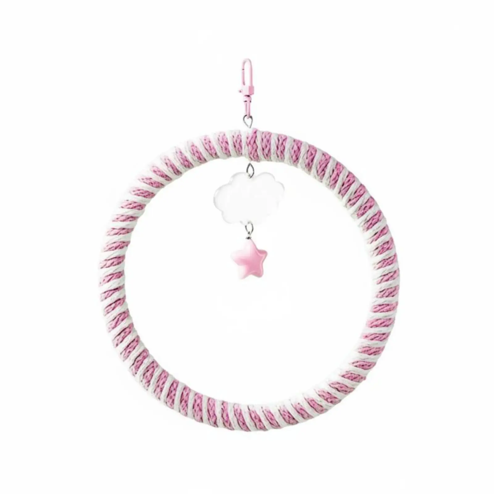 Percha colgante de cuerda para pájaros, a rayas y con estrellas