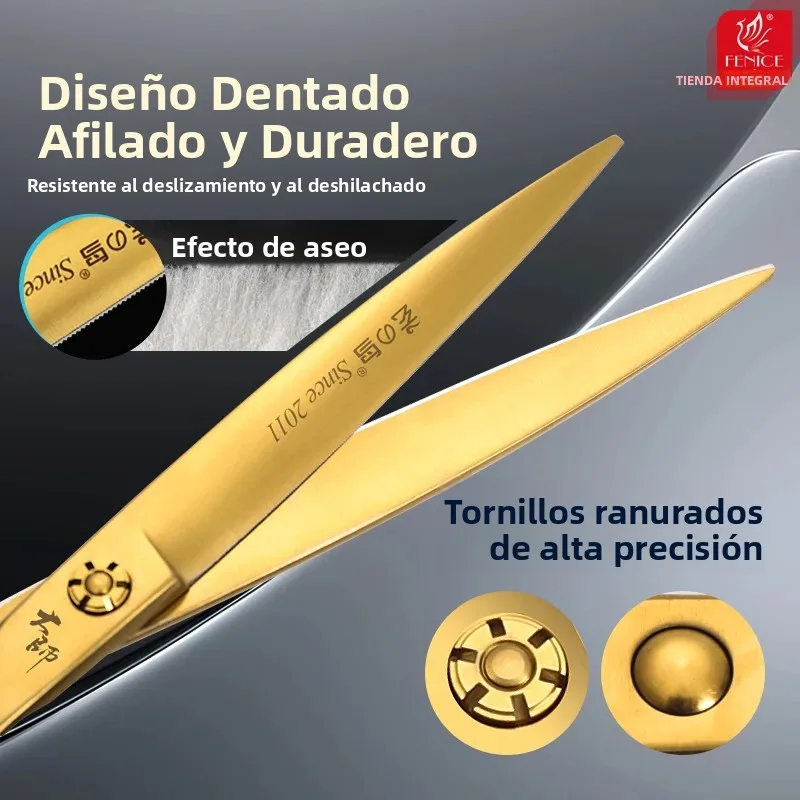 Tijeras de peluquería canina con dientes microdentados y sierra - imagen 3