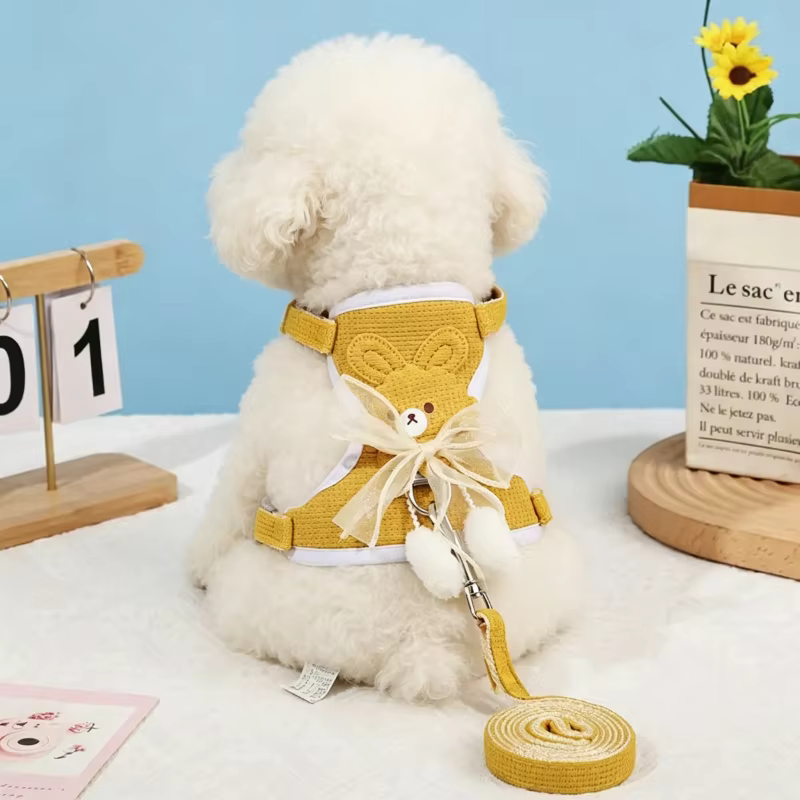 Arnés y correa anti-tirones para perros y gatos – Diseño conejo ajustable - imagen 3