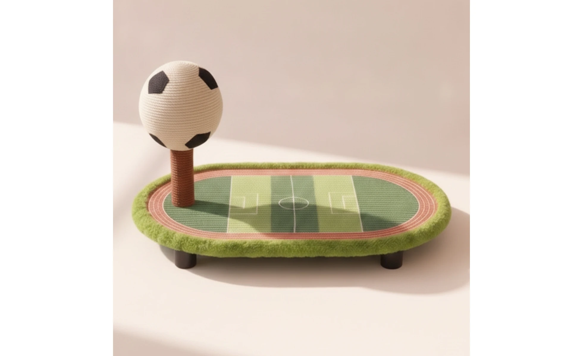 Rascador para gatos texturizado con bola de fútbol