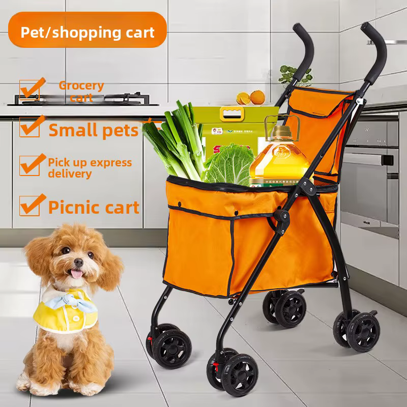 Carrito plegable para perros y gatos, ligero y fácil de pasear - imagen 5