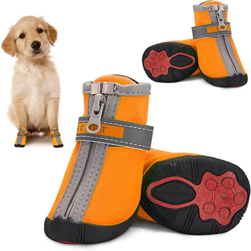 Botas impermeables para perros con cierre ajustable y reflejo - imagen 3