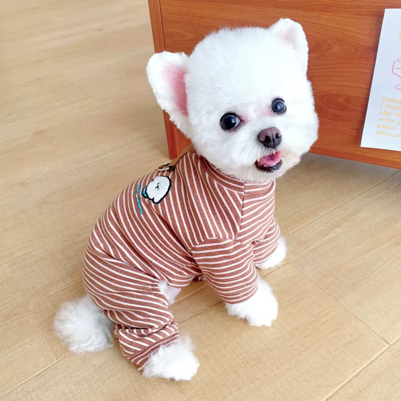 Mono a Rayas para Perros y Gatos – Pijama Cálido de Mascotas - imagen 5