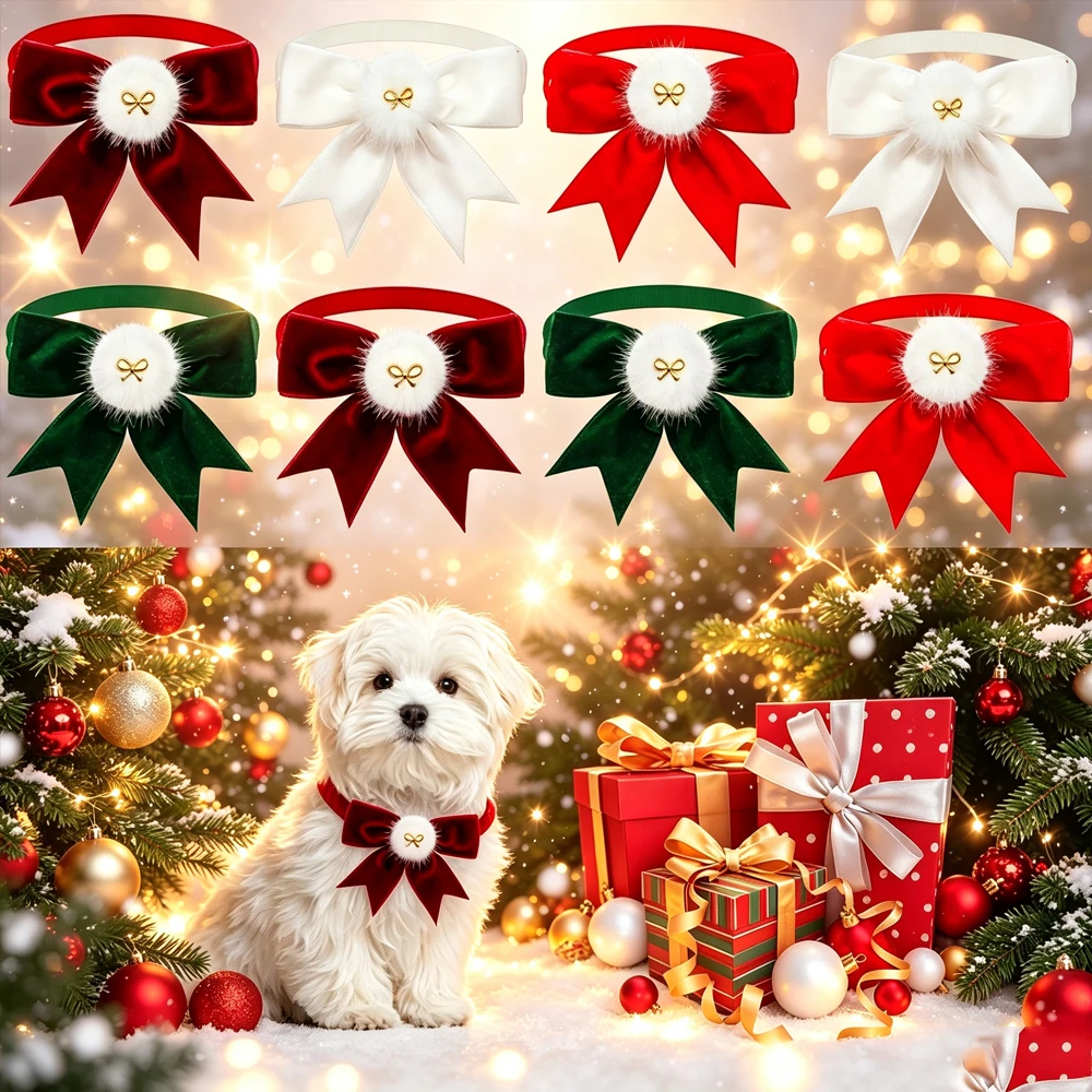 Lazos navideños para perros pequeños – Accesorio de peluquería - imagen 2