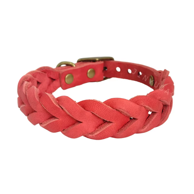 Collar de cuero ajustable para perro – Hecho a mano con remaches