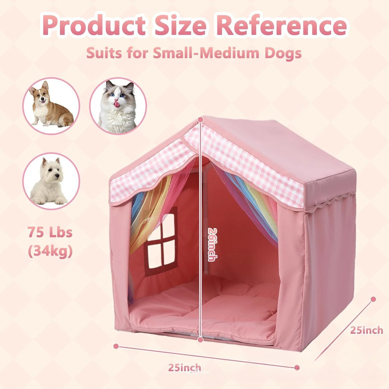 Camita tienda campaña para perros pequeños – con colchoneta