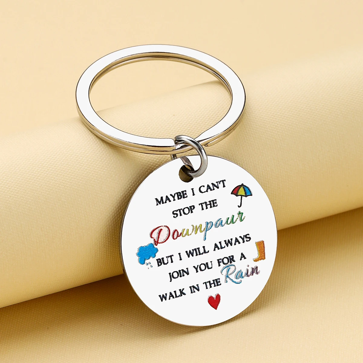 Llavero para mujer con frase de lluvia y unión, regalo original - imagen 5