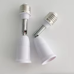 Extensor portalámparas giratorio E27 ajustable en metal