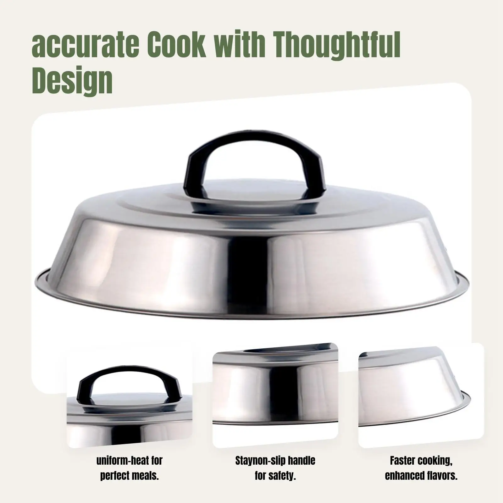 Tapa cúpula vapor para plancha hamburguesas – Cubierta acero inoxidable - imagen 4