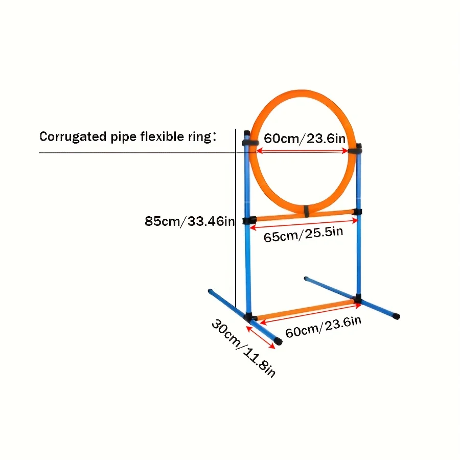 Circuito de Agilidad para Perros – Set de Obstáculos y Anillos Ajustables para Jardín - imagen 2