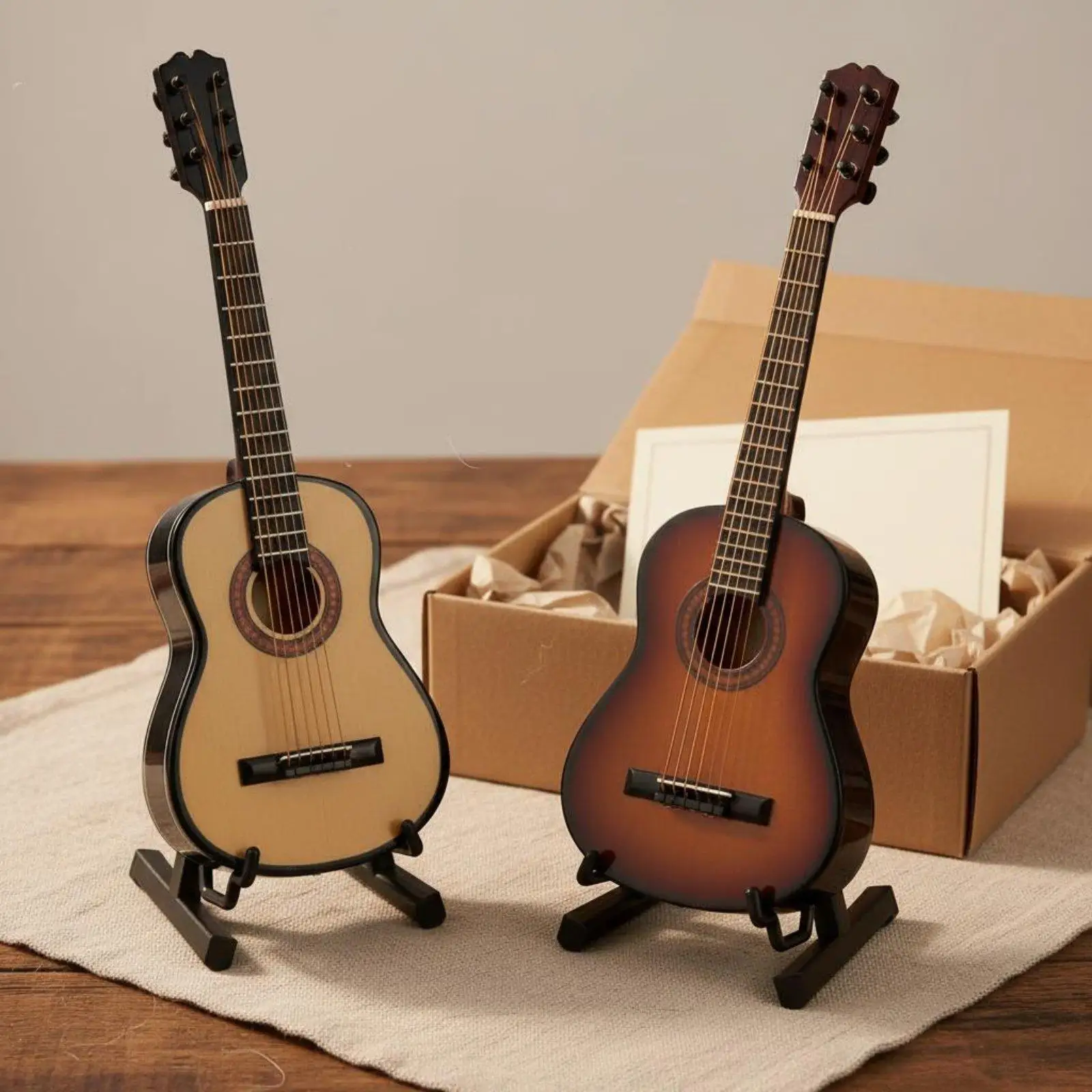 Mini Guitarra para Gatos con Soporte – Juguete Decorativo de Madera Pulida - imagen 3