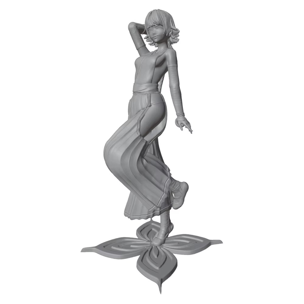 Figura de anime GK impresa en 3D gris, sin montar ni pintar - imagen 5