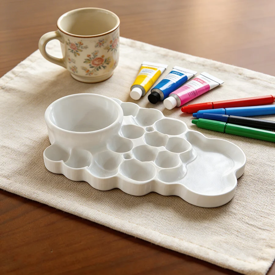 Paleta con rejillas separadas para mezcla de colores