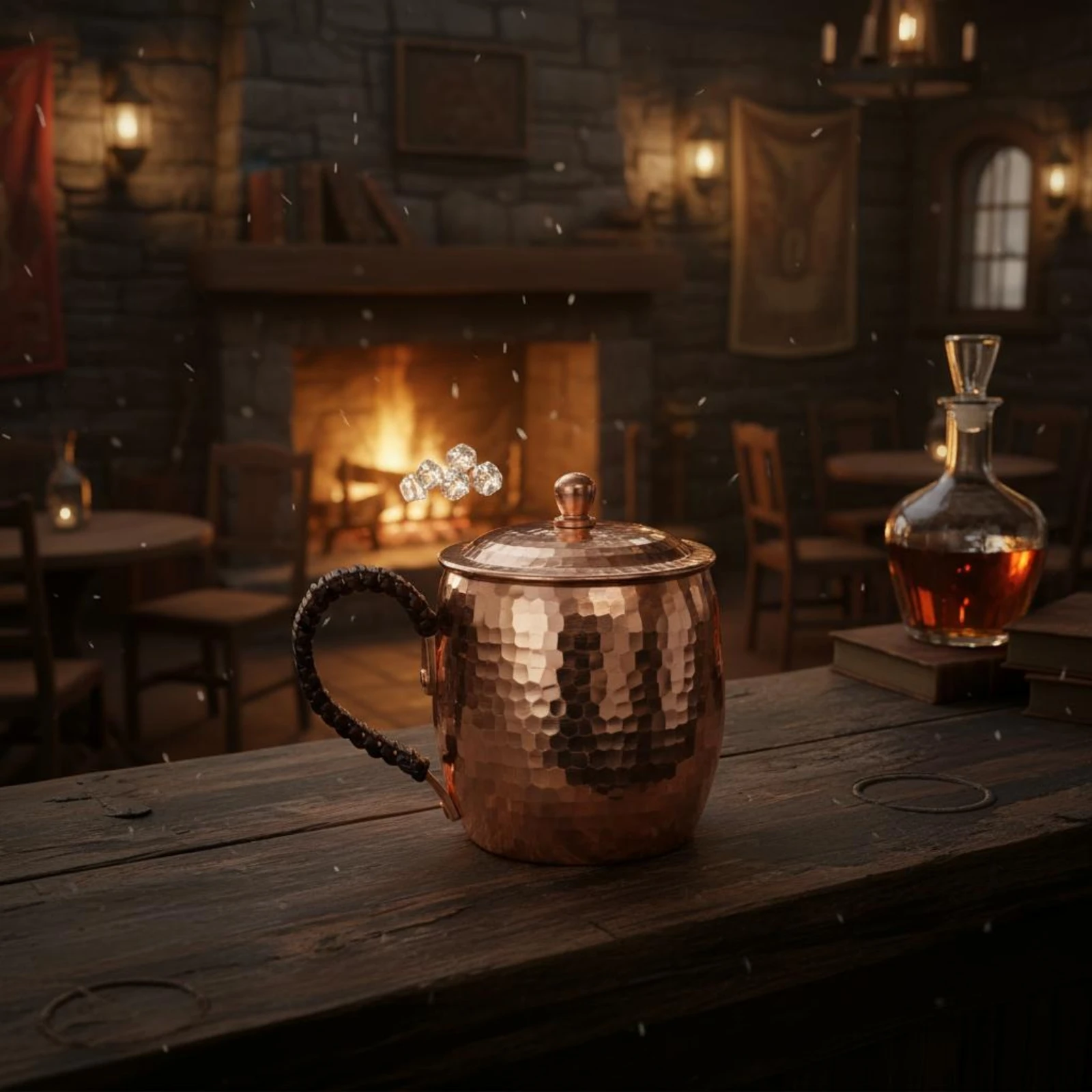 Taza de cobre para Moscow Mule con tapa y acabado pulido premium