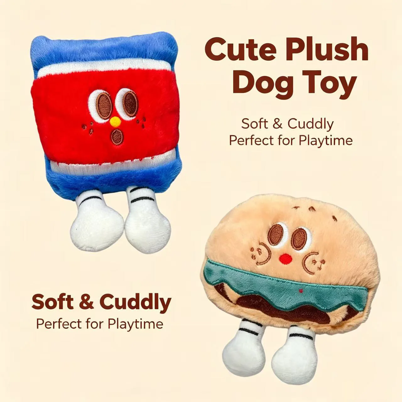 Juguetes en diferentes formas de comida rápida organizados