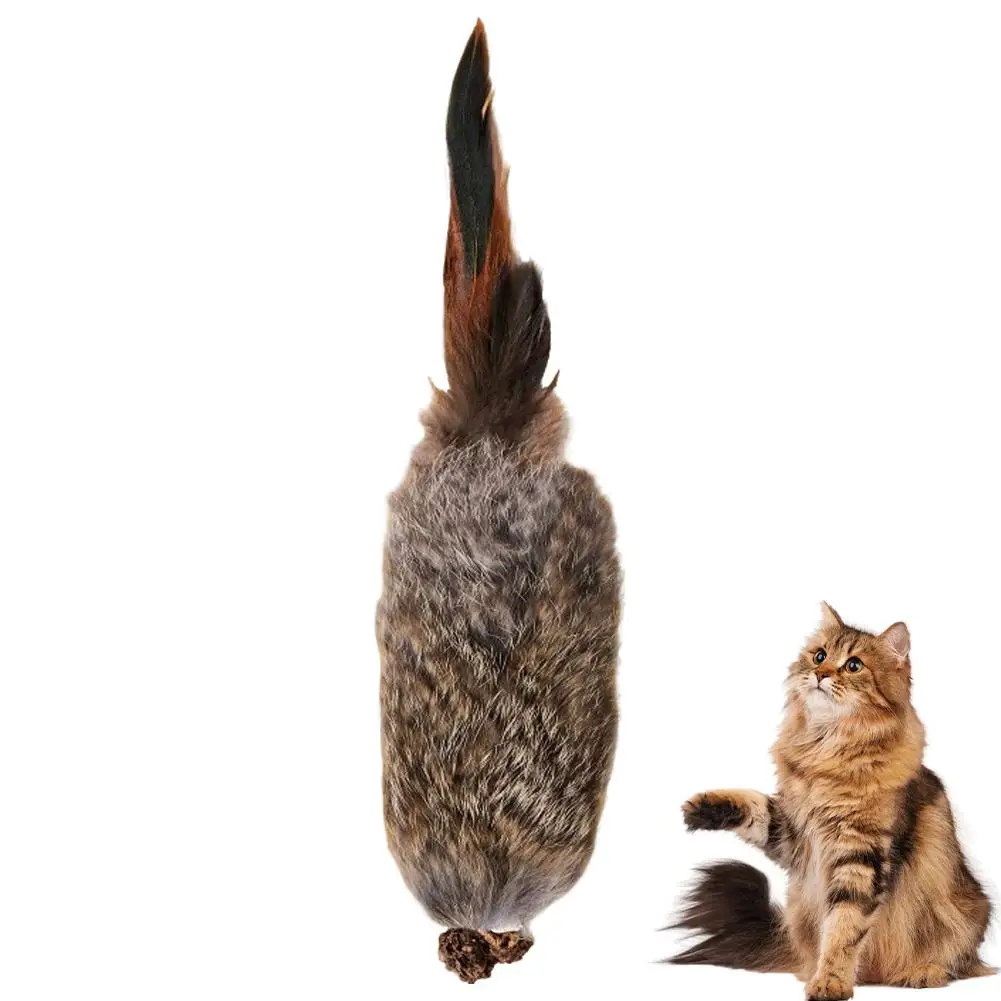 Juguete de peluche de conejo marrón para gatos y perros