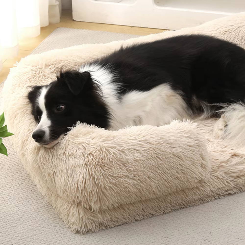 Cama cuadrada de felpa gruesa de invierno para gatos y perros - imagen 2