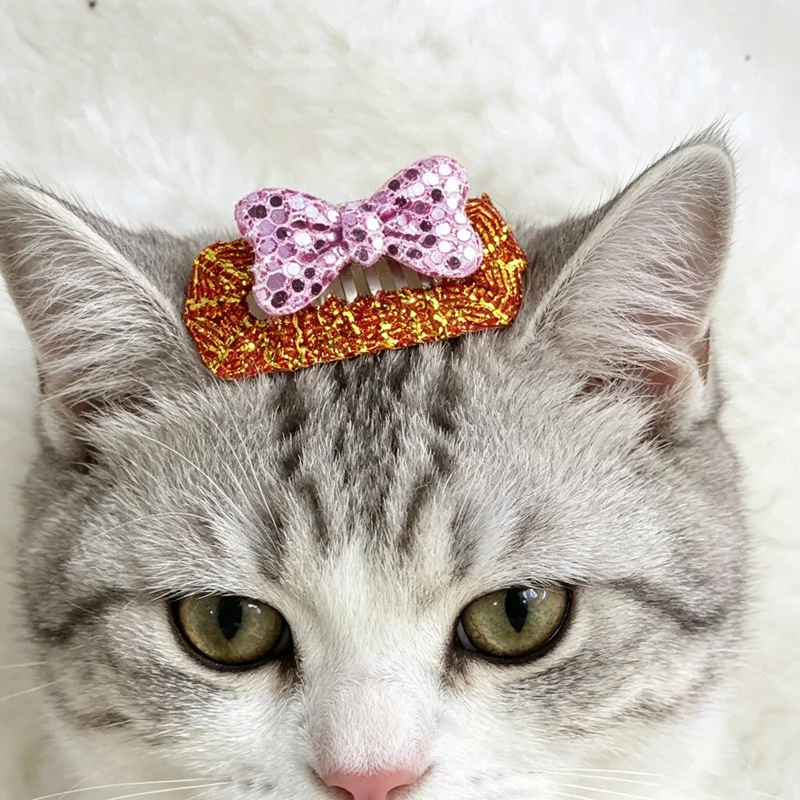 Pinzas para el pelo con lazo lentejuelas: perros y gatos - imagen 4