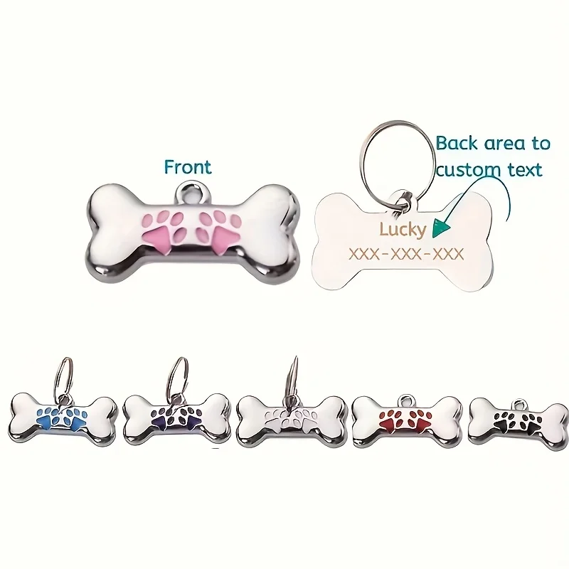 Placa de identificación antipérdida para perros con nombre grabado