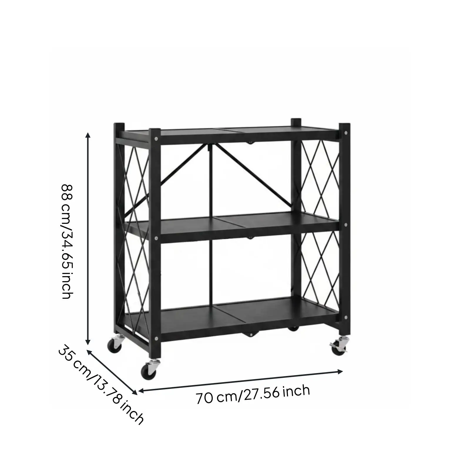 Estante Orgánico Metálico Plegable 3 Niveles – Organizador de Cocina - imagen 2