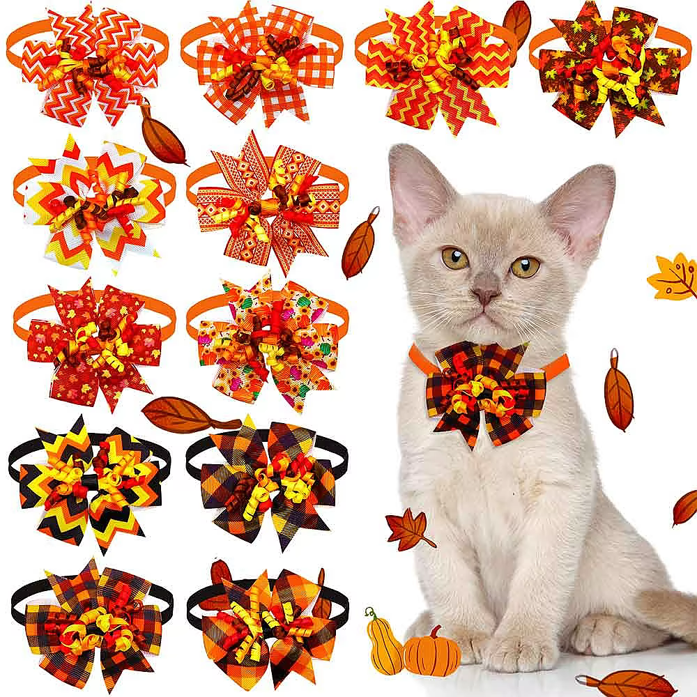 Lazos para perros pequeños de otoño color naranja, accesorios de aseo - imagen 4