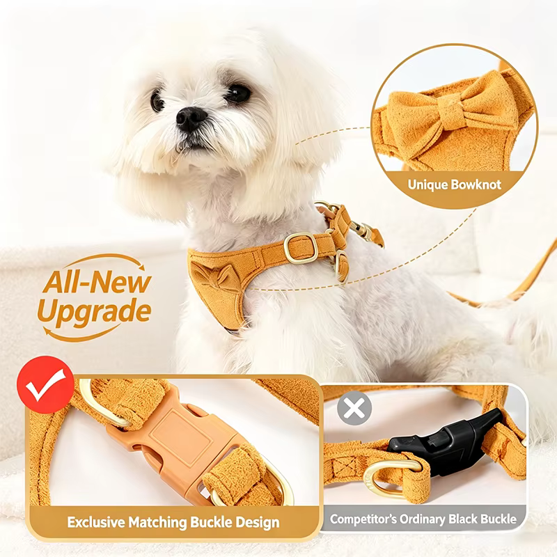 Arnés de gamuza con lazo ajustable para perro – Exterior y entrenamiento - imagen 2