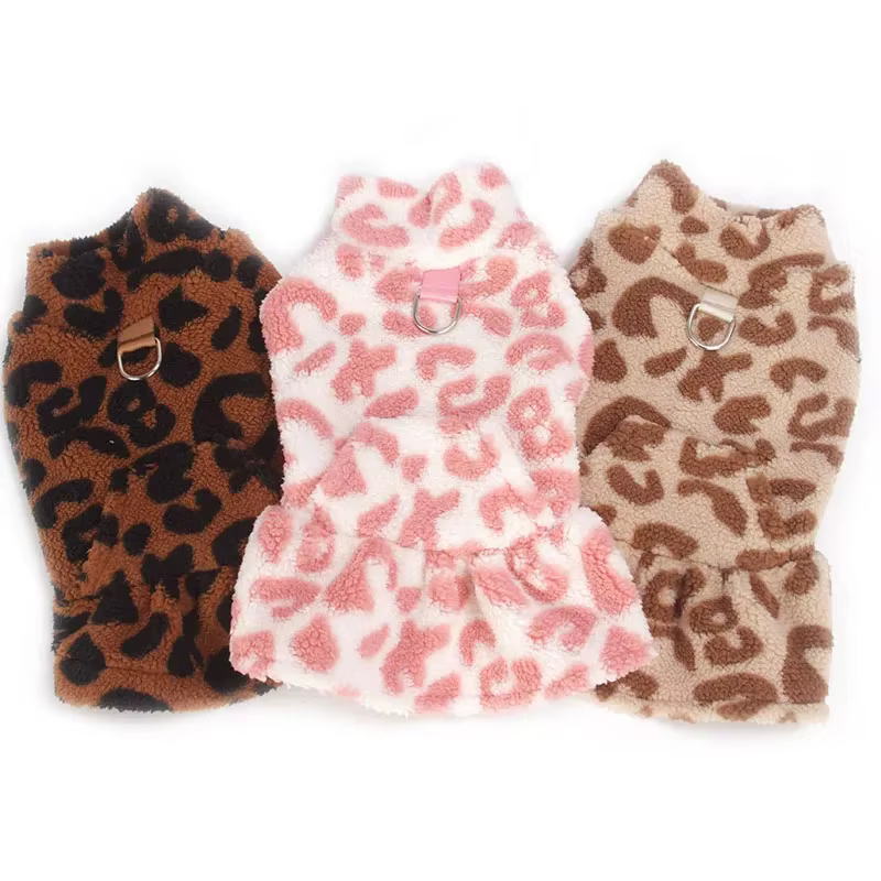 Ropa abrigo polar perro leopardo invierno chaleco con capucha - imagen 3