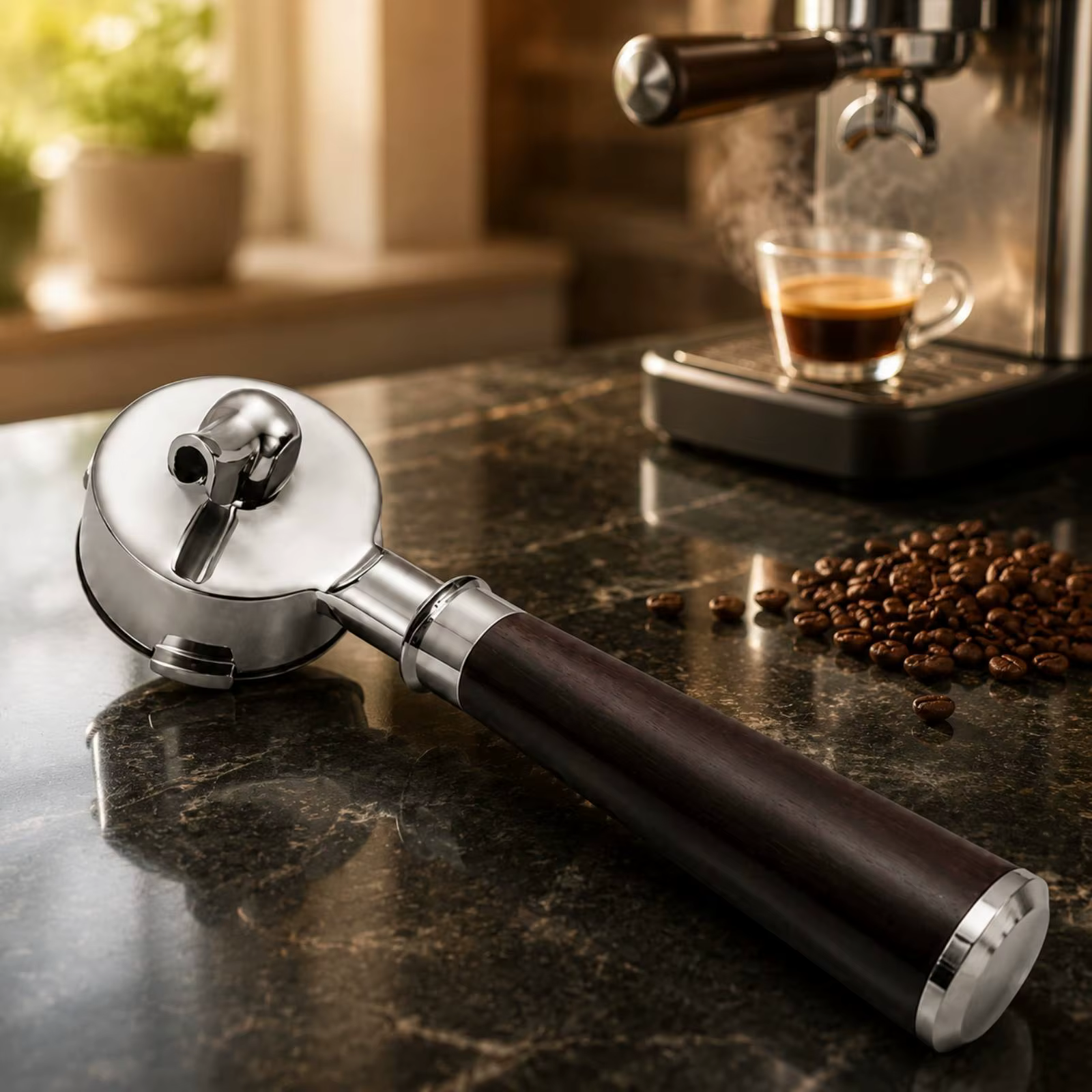 Portafiltro 58 mm con boquilla – Mango sólido apto lavavajillas, ideal baristas caseros - imagen 4