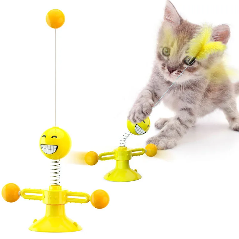Varita interactiva con plumas y ventosa para gatos: juguete - imagen 2