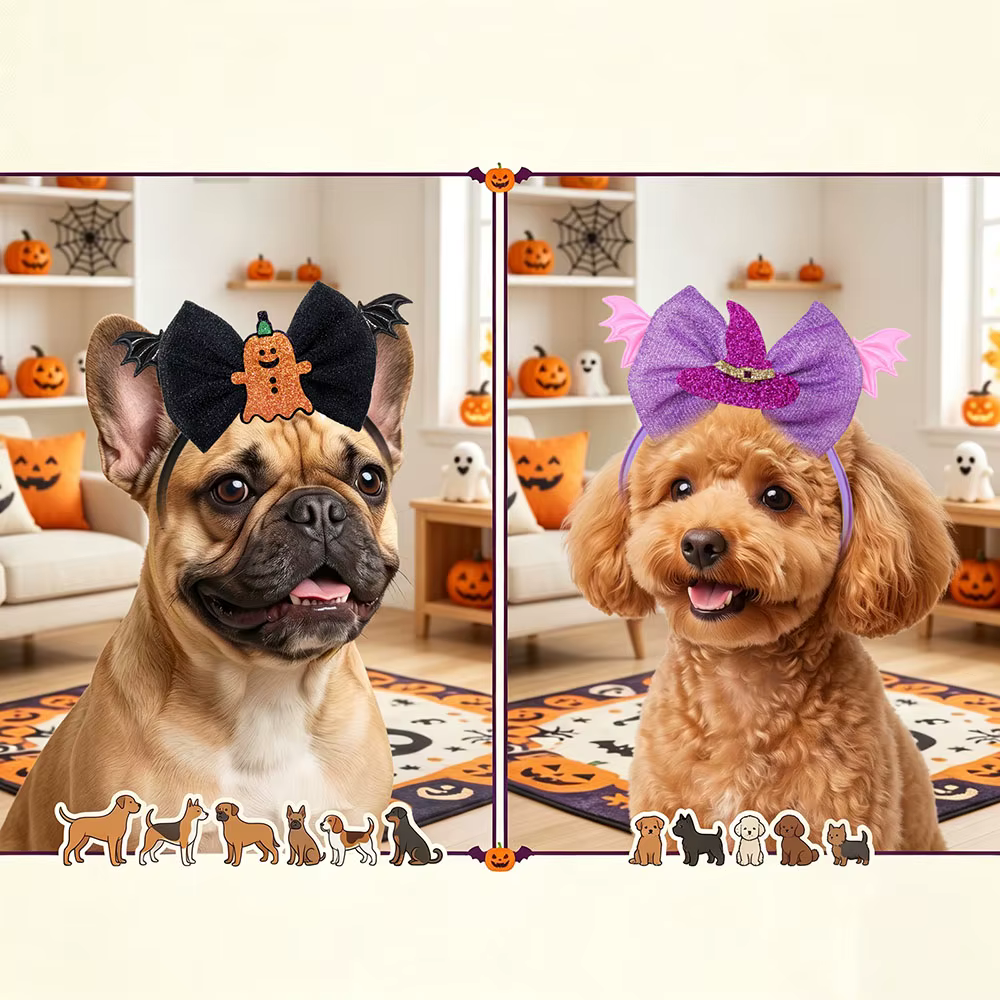 Lazos para perros Halloween con alas de murciélago ajustables - imagen 2