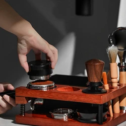 Soporte para tamper de espresso con resorte y múltiples orificios