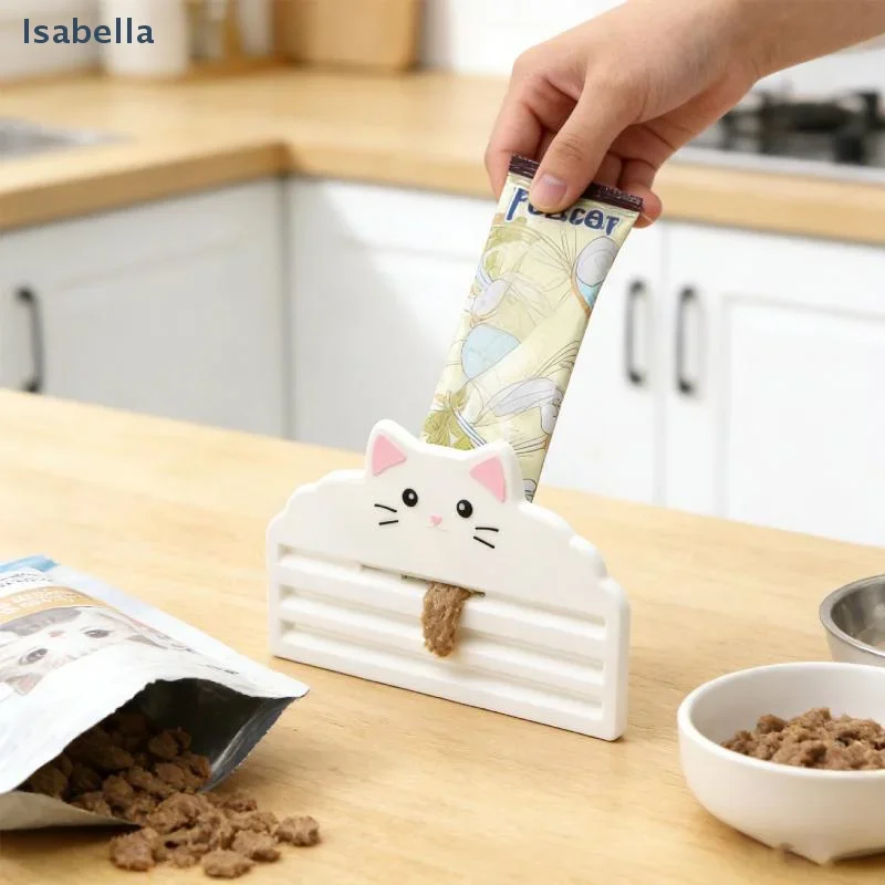 Tamaño compacto del ex primidor de comida para gatos