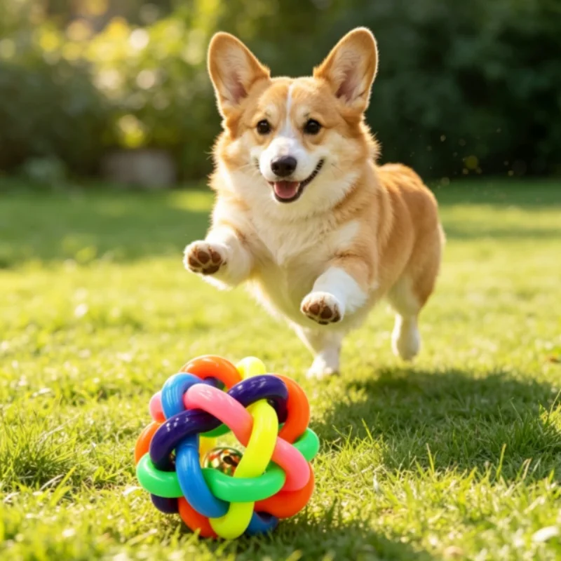 Set 3 Juguetes de Goma para Perros Cachorros – Pelotas Resistentes con Campana - imagen 3