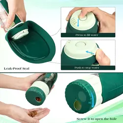 Botella bebedero portátil para perros 2 en 1