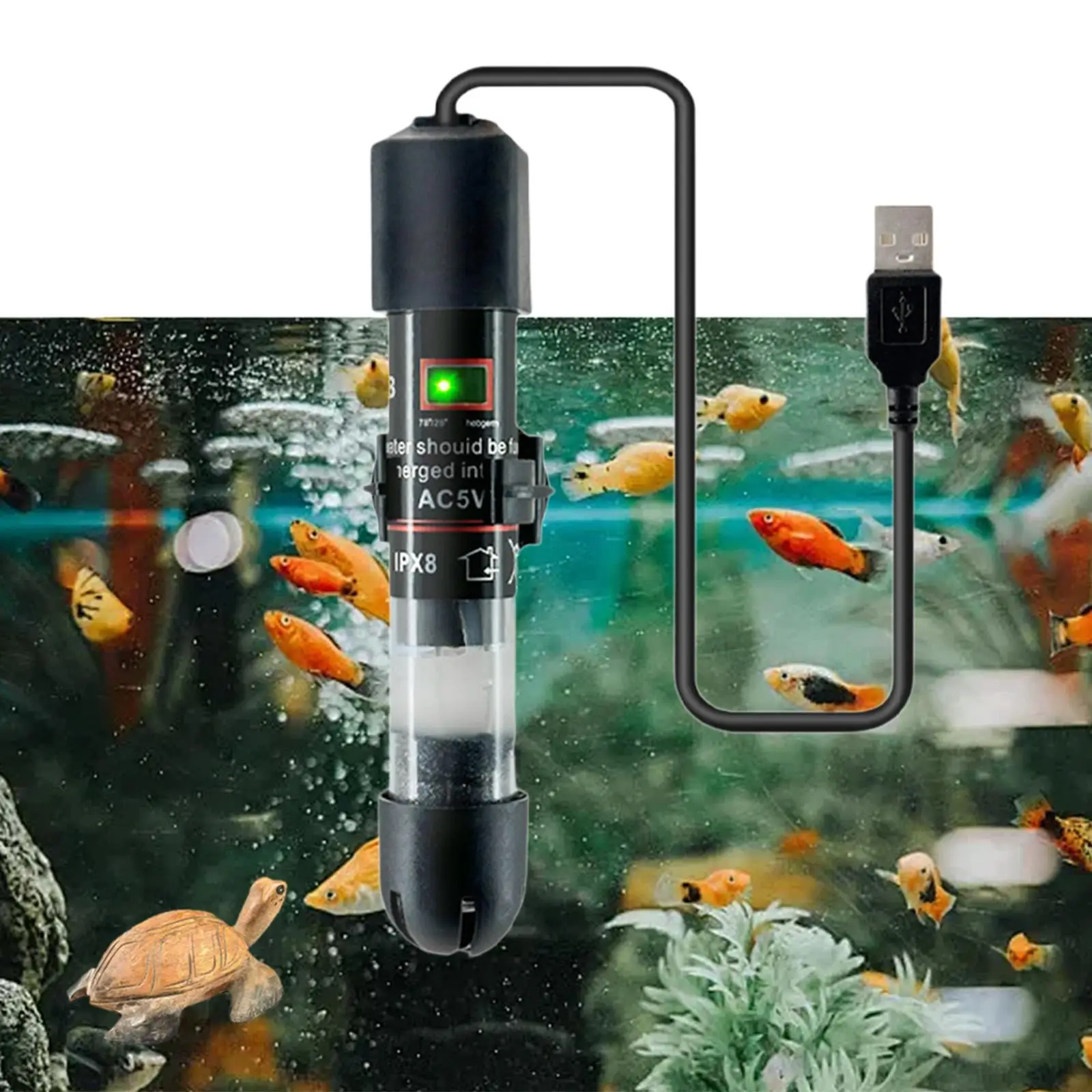 Small Fish Tank Heater USB Winter Keep Warm Intelligent Mini Aquarium Heater