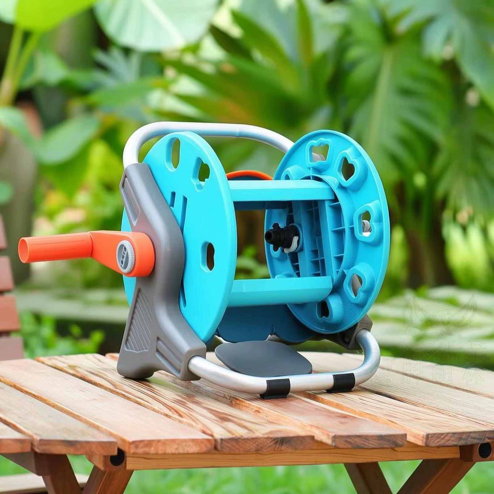 Carrete para mangueras portátil con asa – Compacto para jardín - imagen 2