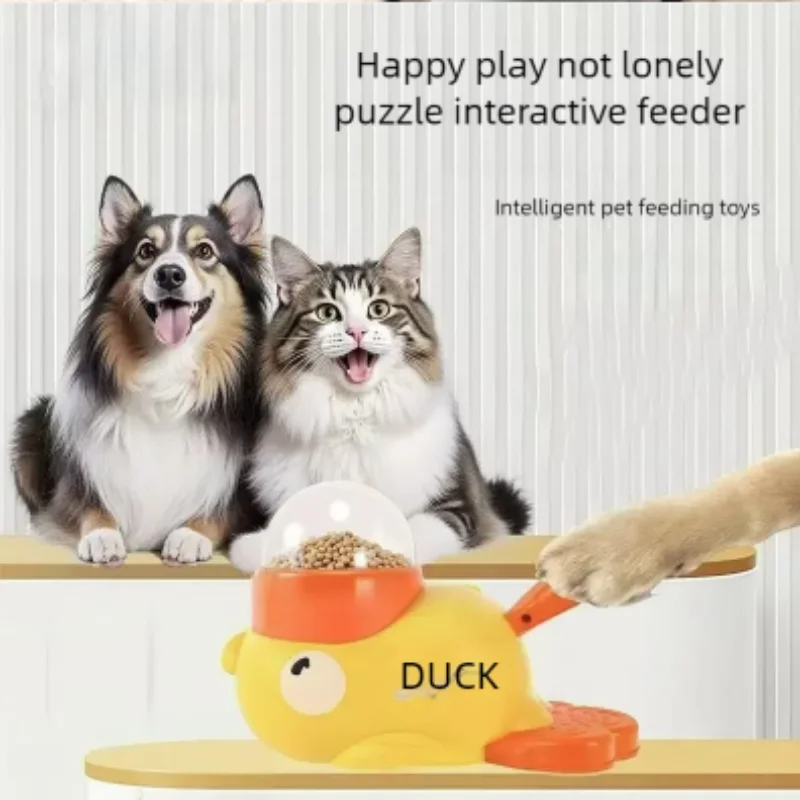 Dispensador Interactivo de Golosinas para Gatos y Perros – Pato Amarillo - imagen 2