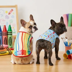 Chalecos arcoíris con estampado de crayones para perros y gatos