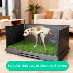 Inodoro para perros con césped artificial y bandeja absorbente