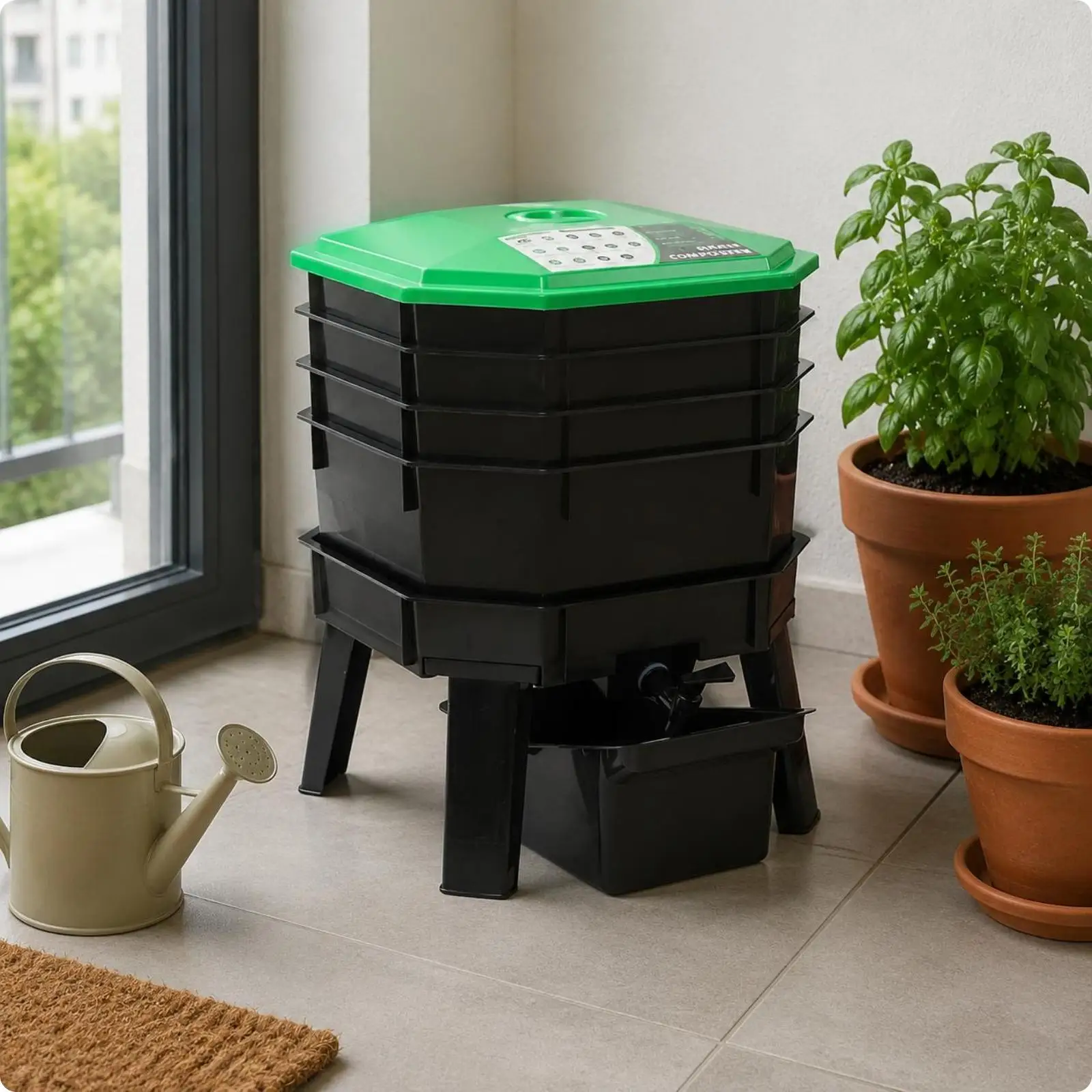 Compostador de gusanos resistente para interior y exterior - imagen 2