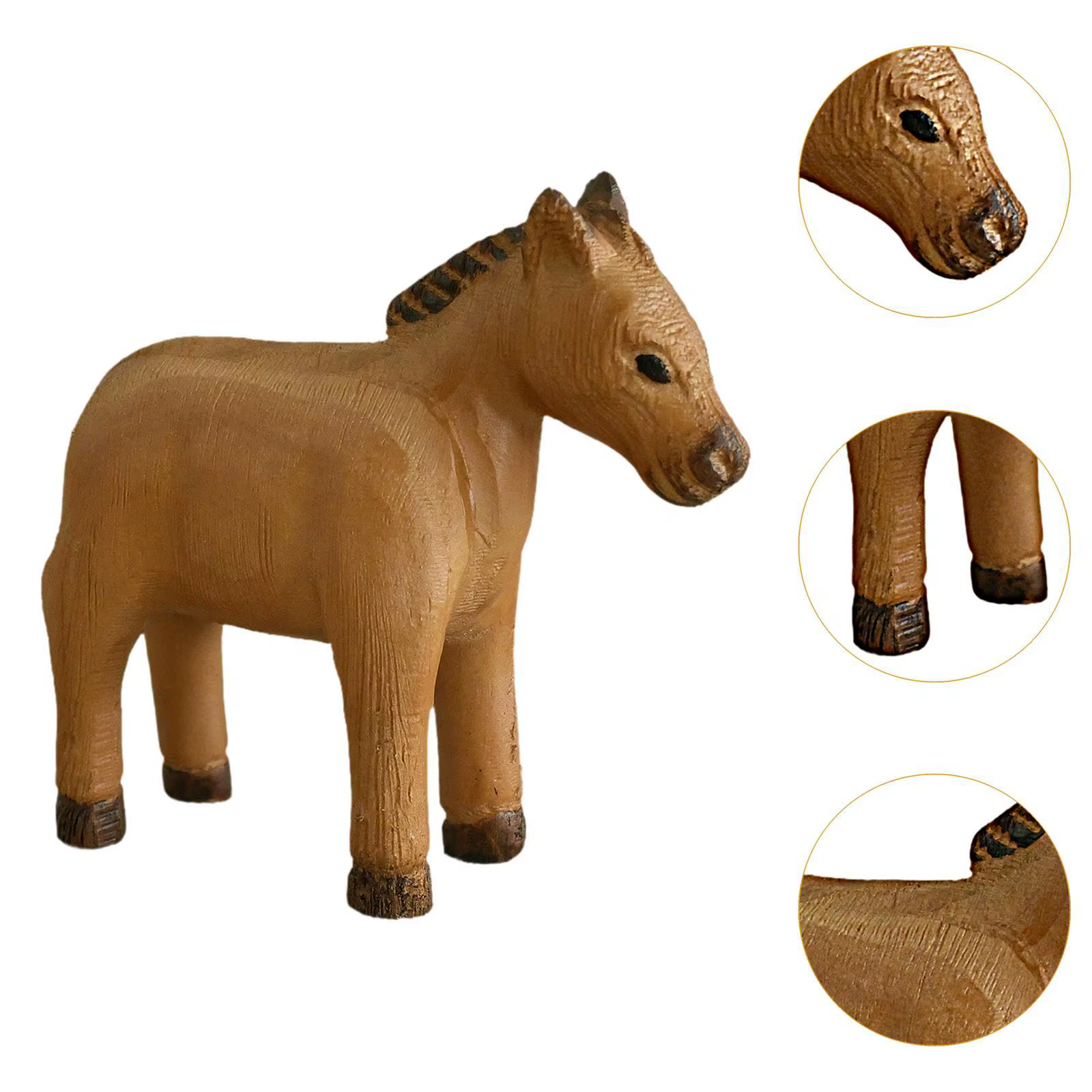 Figura de burro de madera: escultura nórdica para decoración - imagen 5