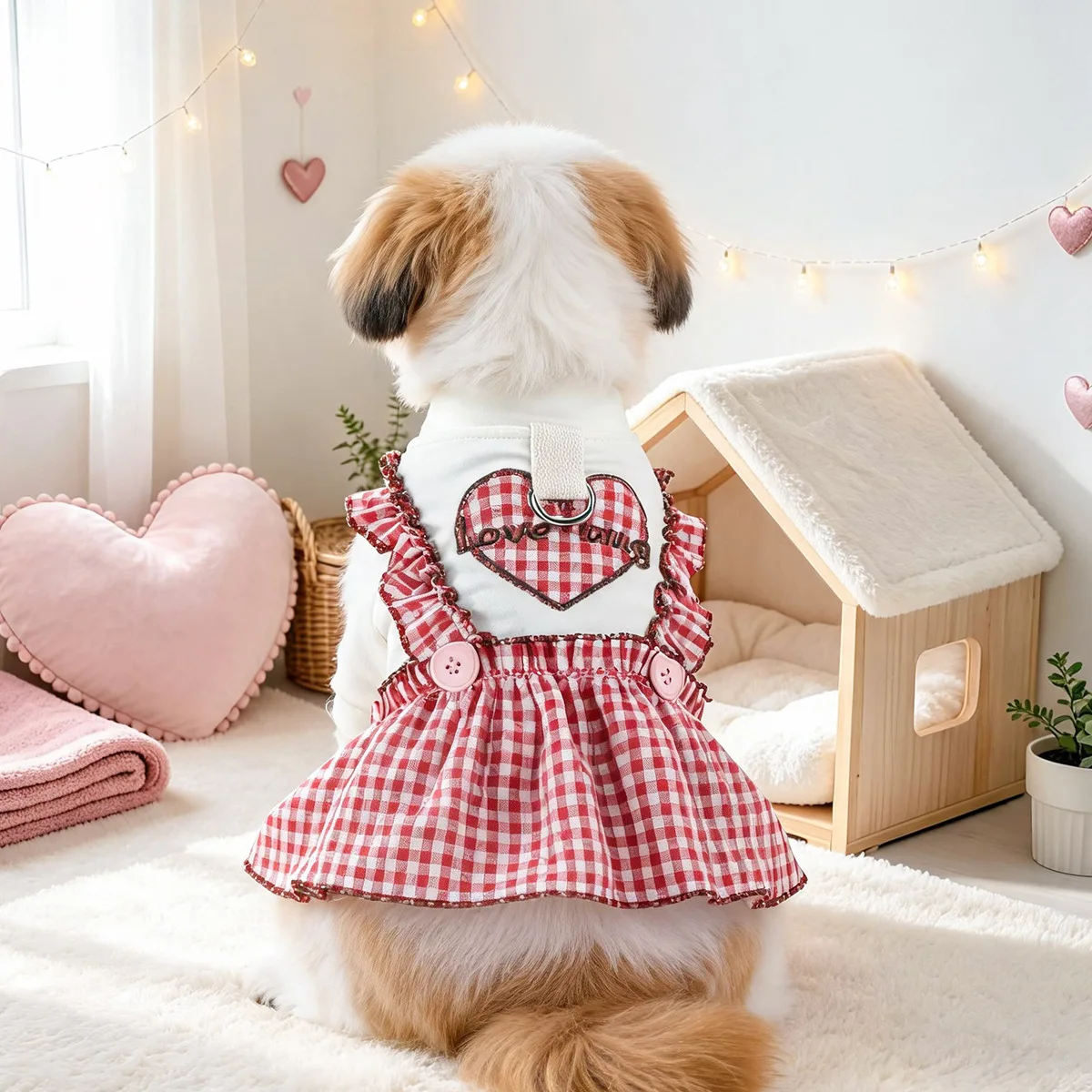 Mono a Cuadros para Gatos y Perros – Pijama Cálido de Otoño e Invierno - imagen 2