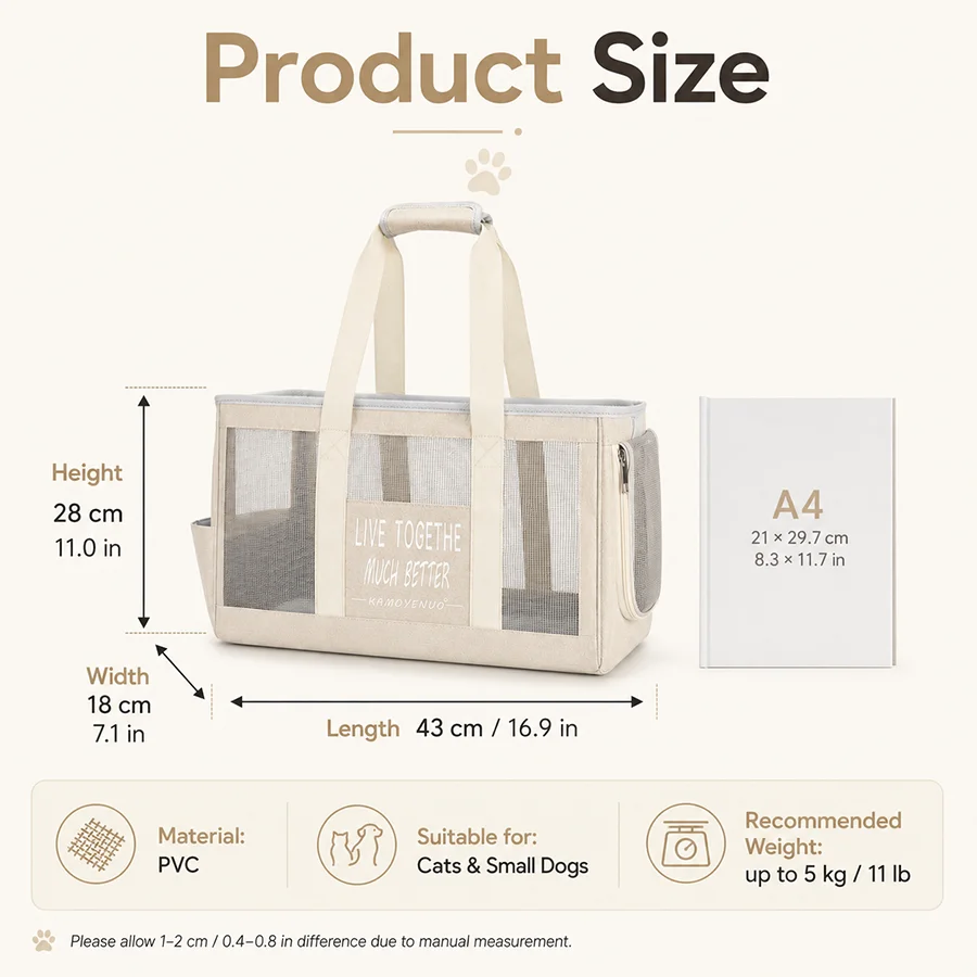 Bolsa transpirable con ventana lateral para gatos y perros - imagen 2
