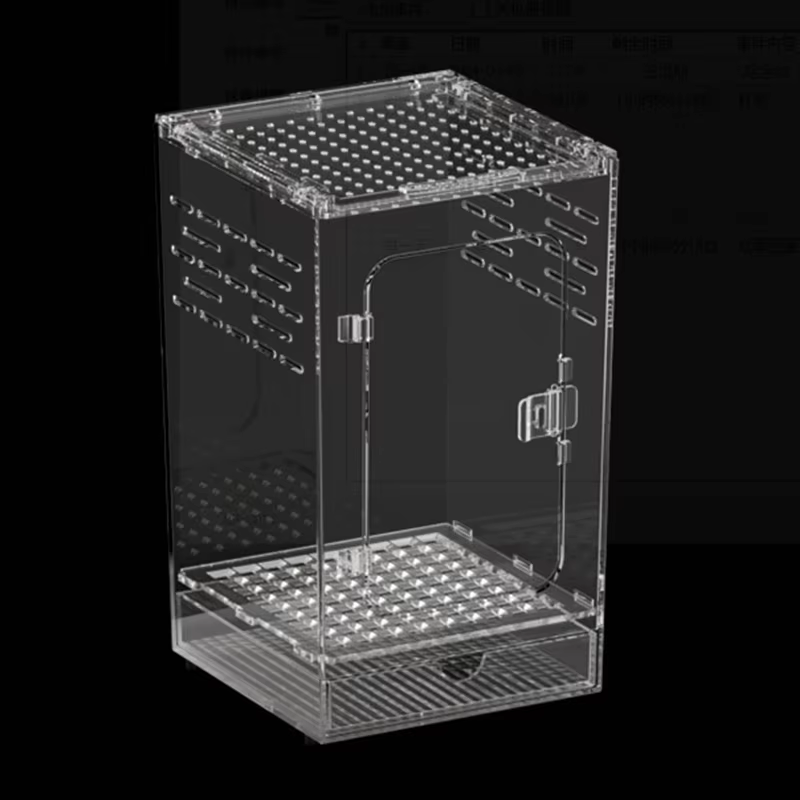 Terrario frontal para reptiles y geckos – Caja acrílica transparente para paisajismo