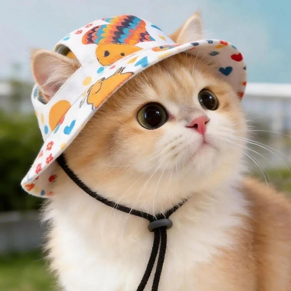 Sombrero para perro pescador ajustable con orejas y protección solar - imagen 2